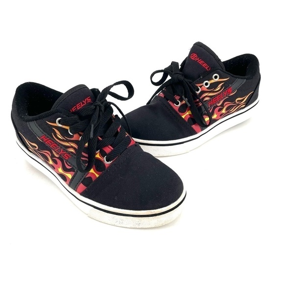 HEELYS PRO 20 PRINTS Black Red Flames - Picture 1 of 5